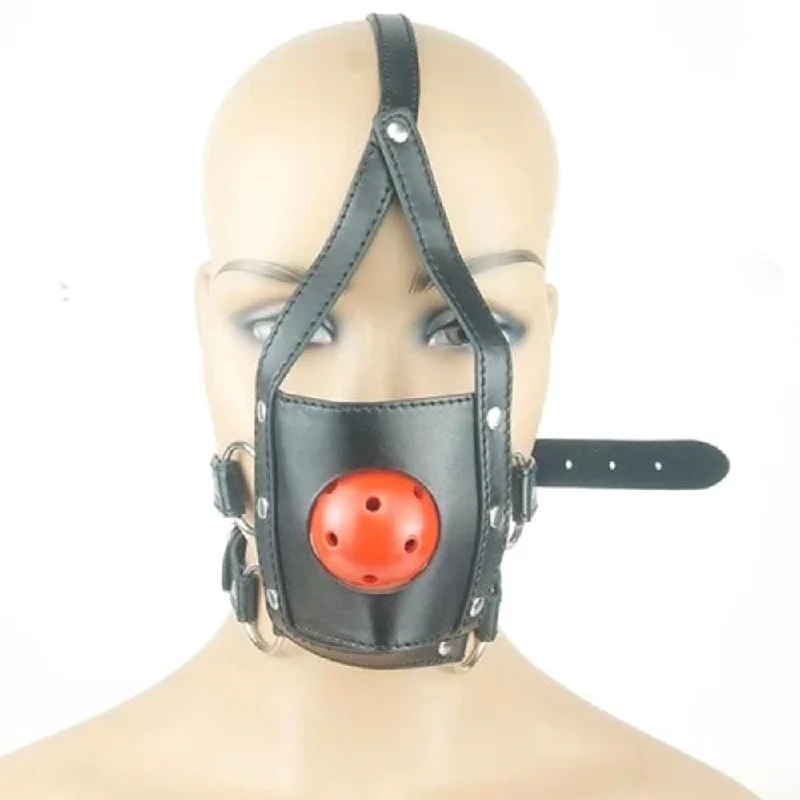 Adjustable Mask Leather Sex Muzzle