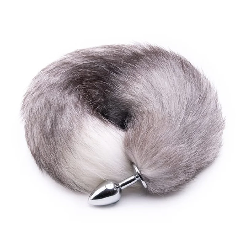 Gray Anal Fox Tail 16"