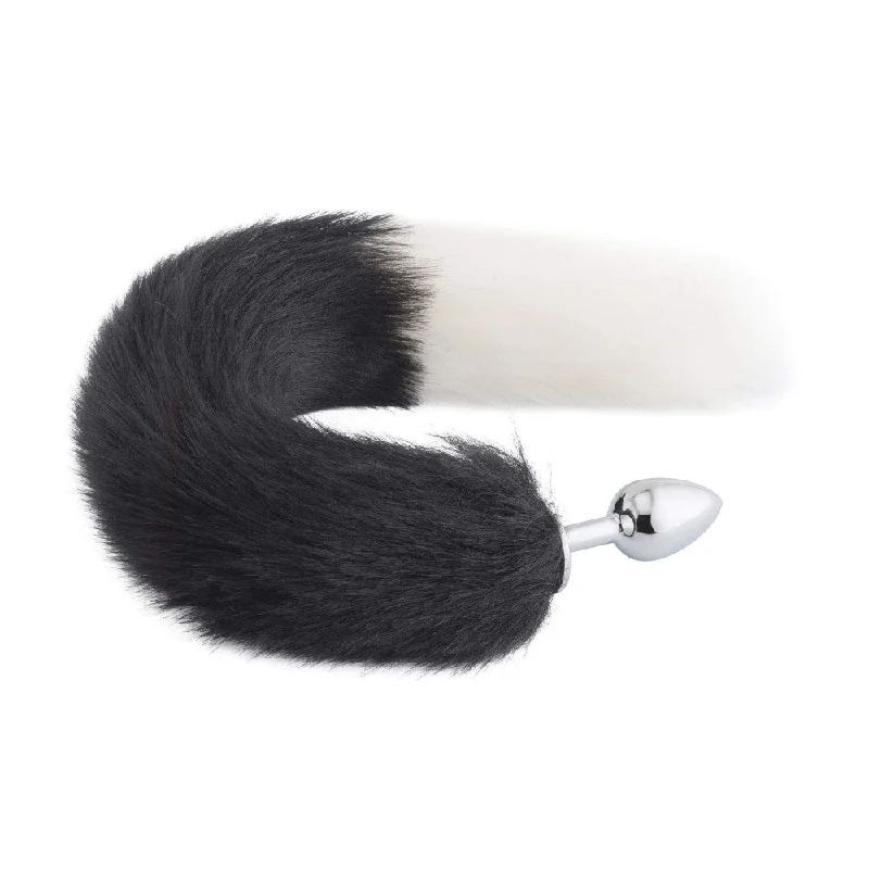 Black & White Wolf Tail 16"