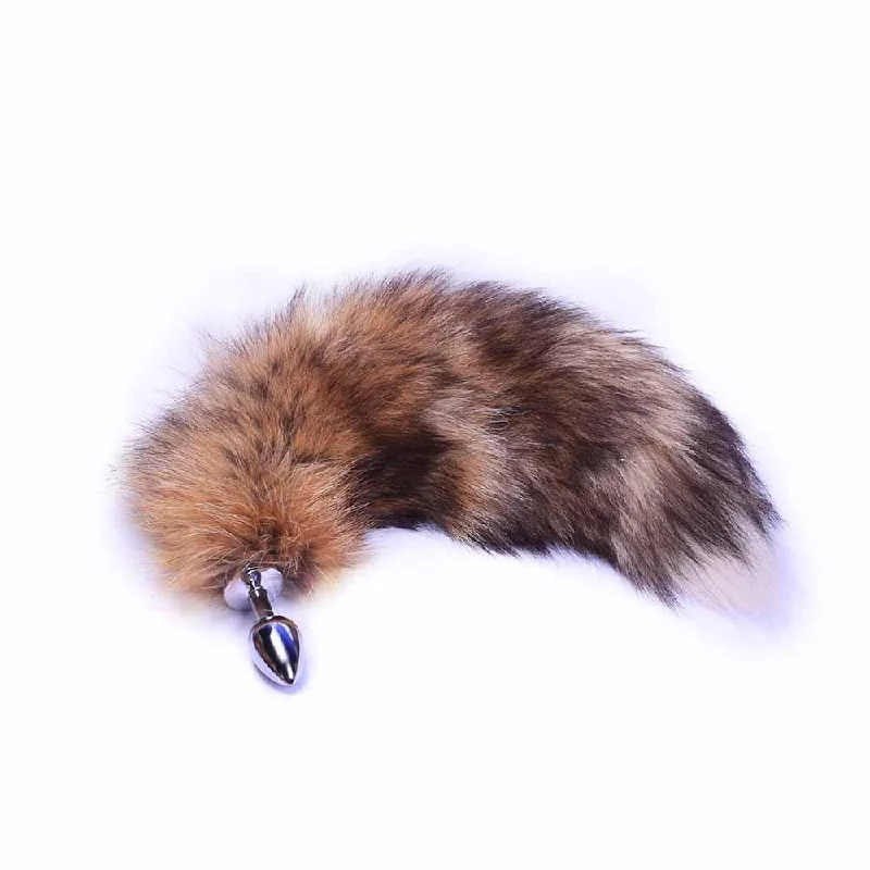 Brown Metal Anal Fox Tail 16"