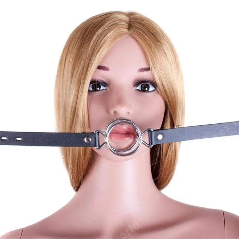 Adjustable Leather Metal Deep Throat Gag