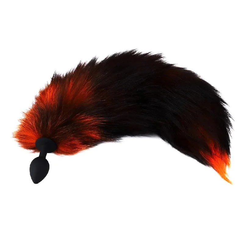 Black & Orange Fox Tail 16"