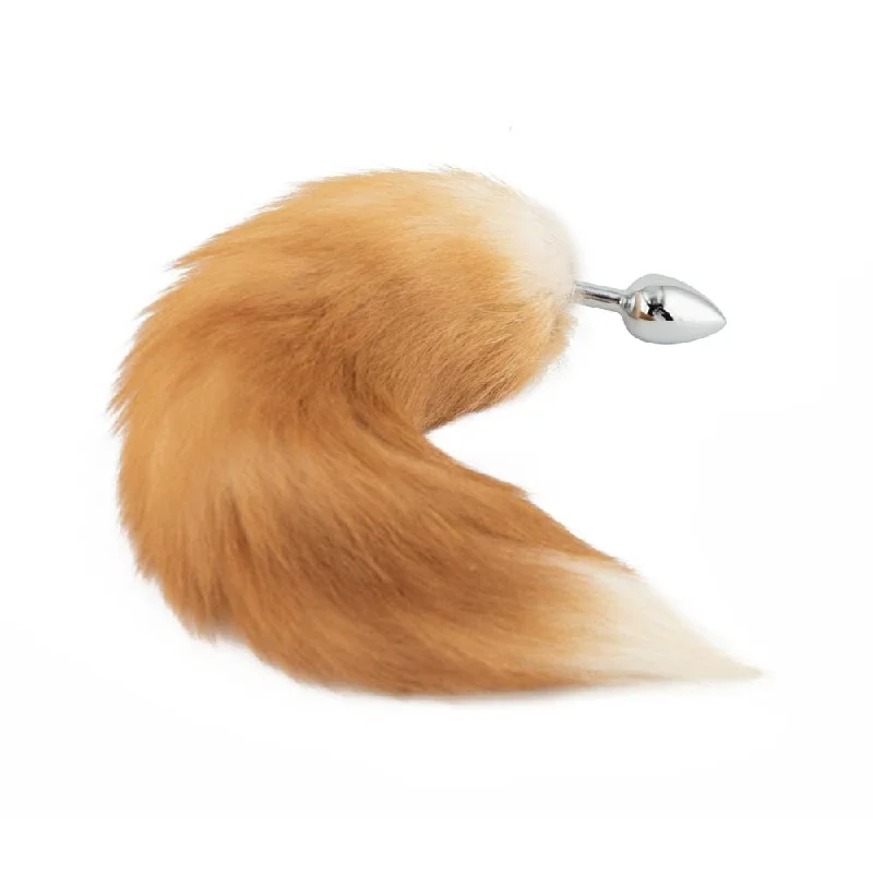 Orange Metal Fox Anal Tail 16"