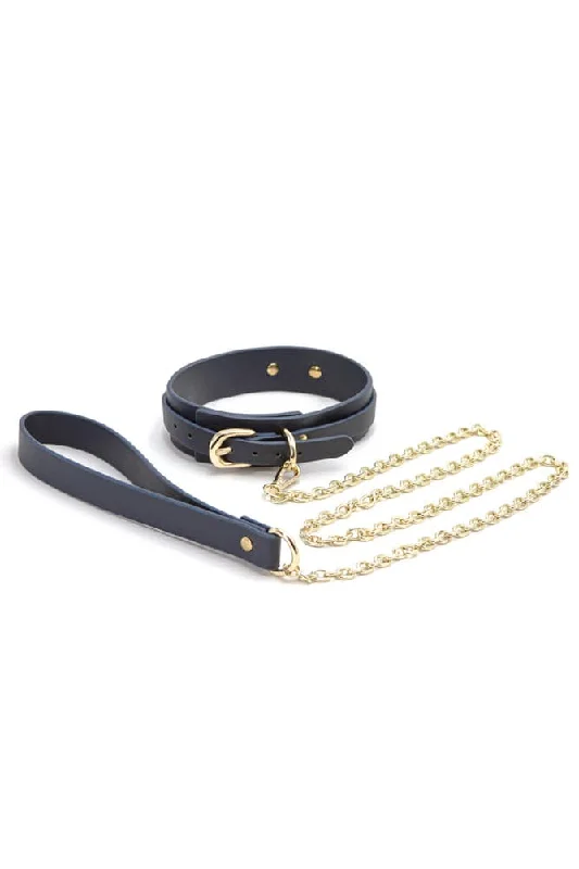 NS Novelties - Bondage Couture - Collar and Leash - Blue