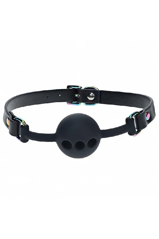 Ouch International - Venice Collection - Silicone Ball Gag - Black/Iridescent