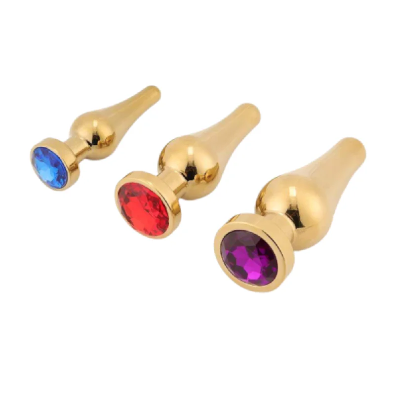 Tapered Gold Anal Jewel Starter Kit (3 Piece)