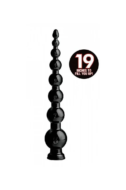 XR Brands - Hosed - Graduated Bead 19" Anal Snake - Black