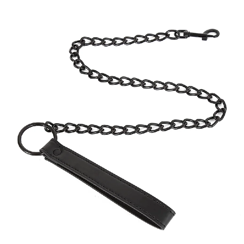 Yiwu Faux Leather Black Chain Leash