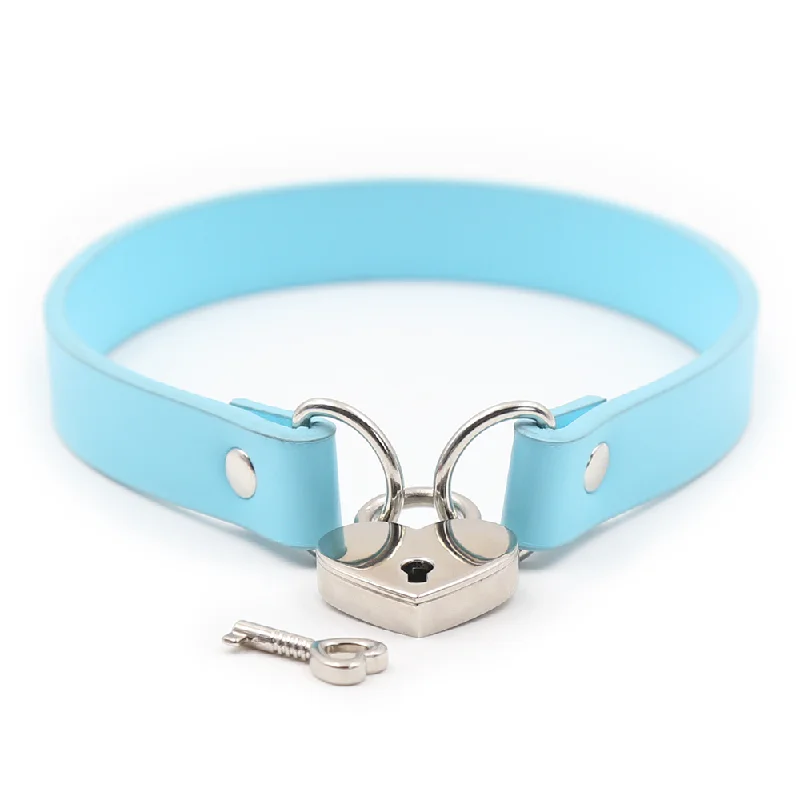 Yiwu Lockable Heart Padlock Faux Leather Choker