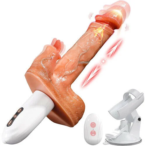 Acmejoy - Sex Machine 90° Automatic Adjustable 8 Thrusting & Vibrating & Licking Dildos Vibrator