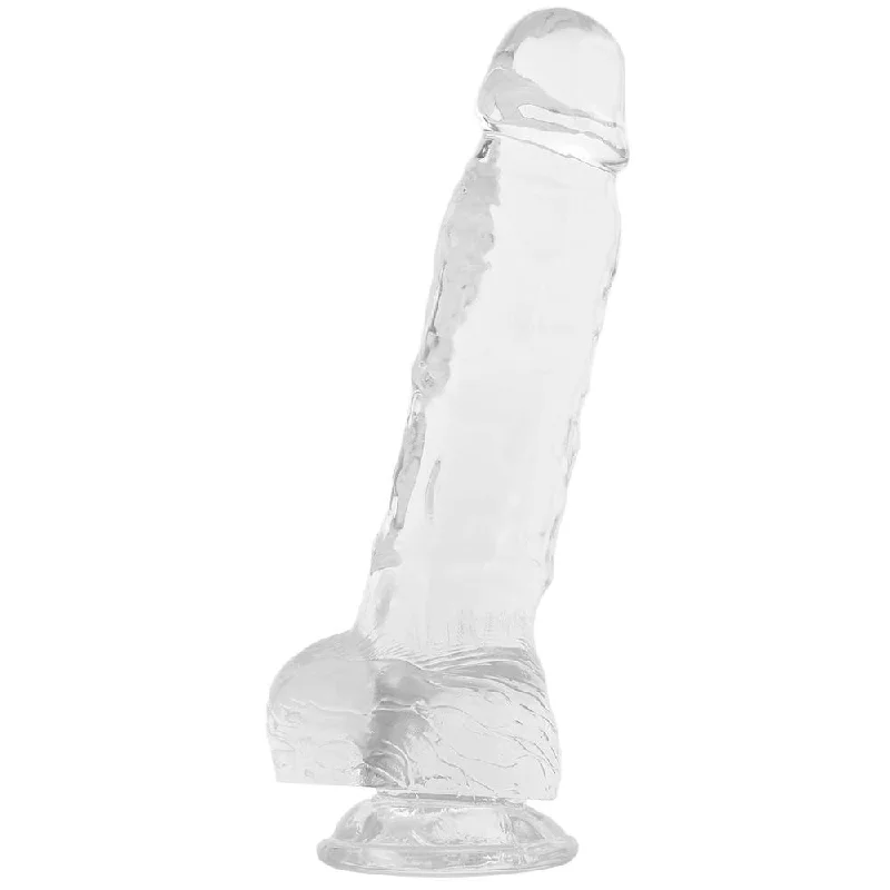 Clear Suction Cup Dildo with Balls