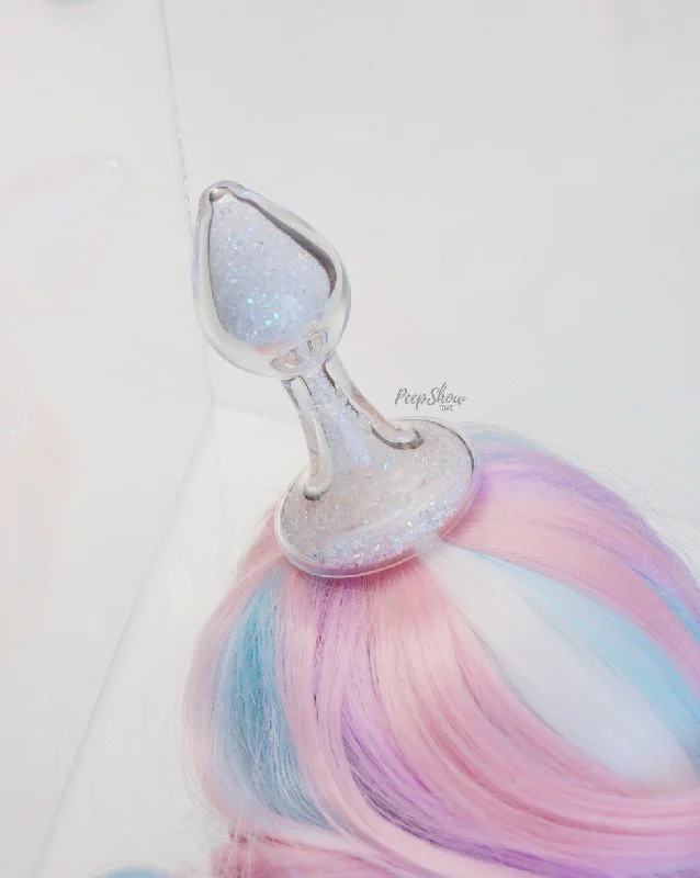 Crystal Delights Pony Tail Plug, Glass with 4 Tail Colors