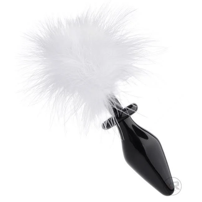 Fluffer Bunny Tail Glass Anal Plug