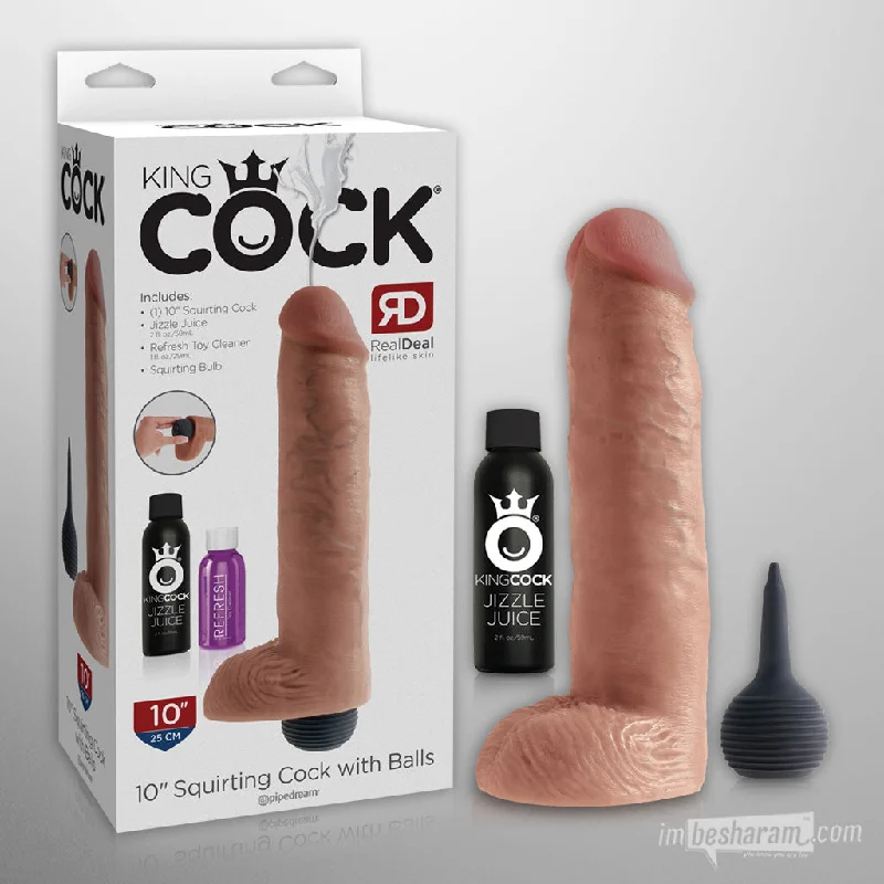 King Cock 10" Squirting Dildo with Balls