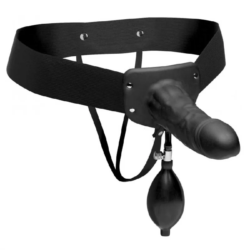 Pumper Inflatable Black Hollow Strap On for Men by Master Series