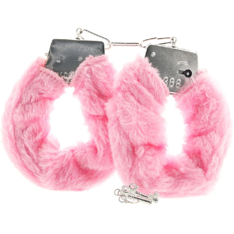 Playful Furry Cuffs with Keys in Pink