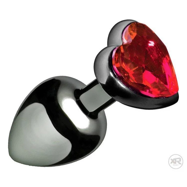 Scarlet Heart Shaped Jewel Anal Plug