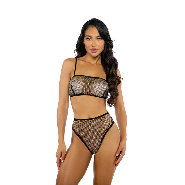 Sheer Rhinestone Tube Top Set