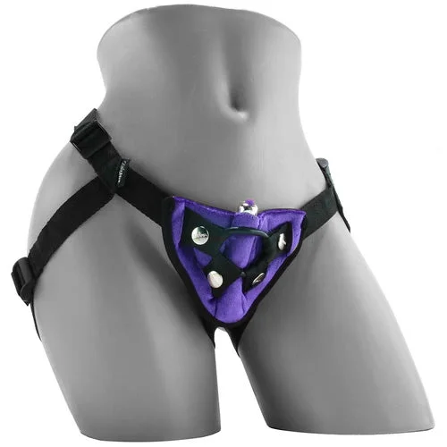 Velvet Vibrating Bullet Harness in Purple