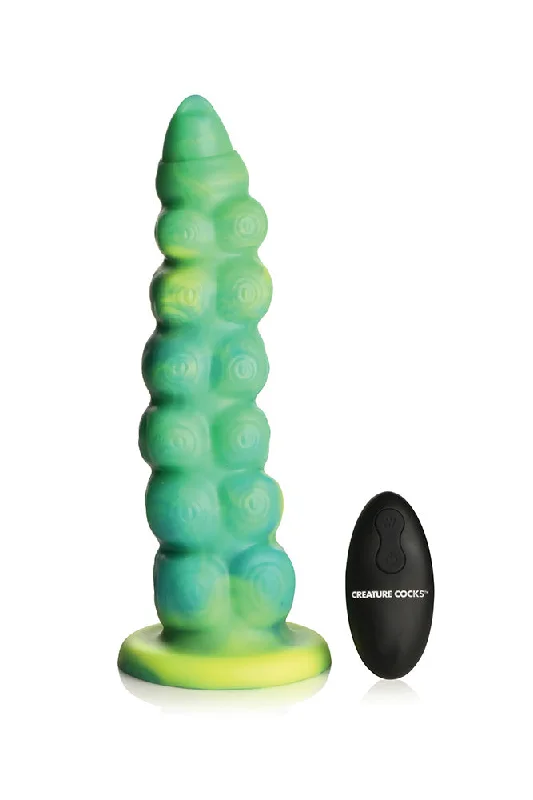 XR Brands - Creature Cocks - Squirmer Thrusting & Vibrating Dildo with Remote Control - Green